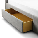 Capri 2 Drawers Light Grey Fabric Bed by Lavishway | Fabric Beds-20752