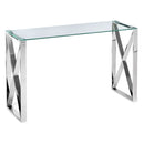 Capri Contemporary Glass Top Console Table by Lavishway | Hallway Console Table-25879
