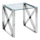 Capri Contemporary Glass Top Side Table by Lavishway | Side Tables-25878