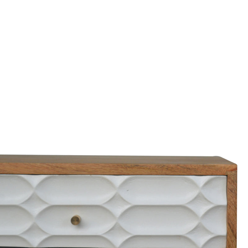 Capsule 2 Drawers Carved Bedside Table by Lavishway | Bedside Tables-22286