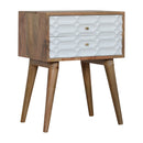 Capsule 2 Drawers Carved Bedside Table by Lavishway | Bedside Tables-22281
