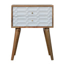 Capsule 2 Drawers Carved Bedside Table by Lavishway | Bedside Tables-22282