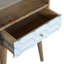 Capsule Open Slot Carved Bedside Table by Lavishway | Bedside Tables-22276