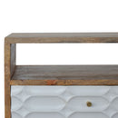 Capsule Open Slot Carved Bedside Table by Lavishway | Bedside Tables-22274