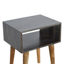 Carbon Open Black Bedside Table by Lavishway | Bedside Tables-22241