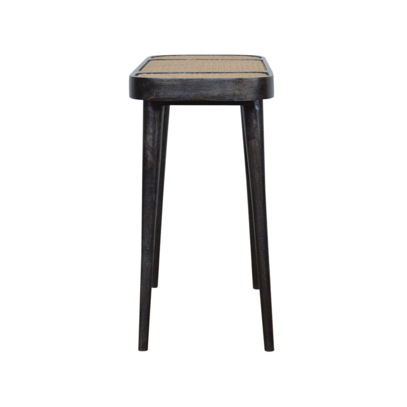 Carbon Solid Wood Rattan Console Table by Lavishway | Hallway Console Table-22189