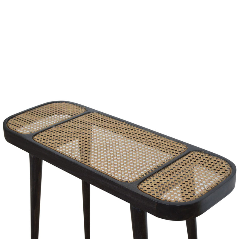 Carbon Solid Wood Rattan Console Table by Lavishway | Hallway Console Table-22187