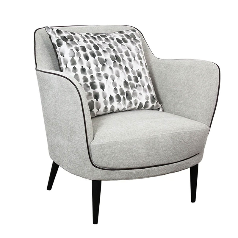 Carina Upholstered Armchair In Cream Finish by Lavishway | Fabric Sofas-23266