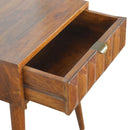 Carved Solid Wood Chestnut Bedside Table by Lavishway | Bedside Tables-22138