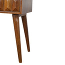 Carved Solid Wood Chestnut Bedside Table by Lavishway | Bedside Tables-22137