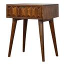 Carved Solid Wood Chestnut Bedside Table by Lavishway | Bedside Tables-22133