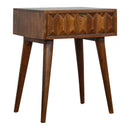 Carved Solid Wood Chestnut Bedside Table by Lavishway | Bedside Tables-22131