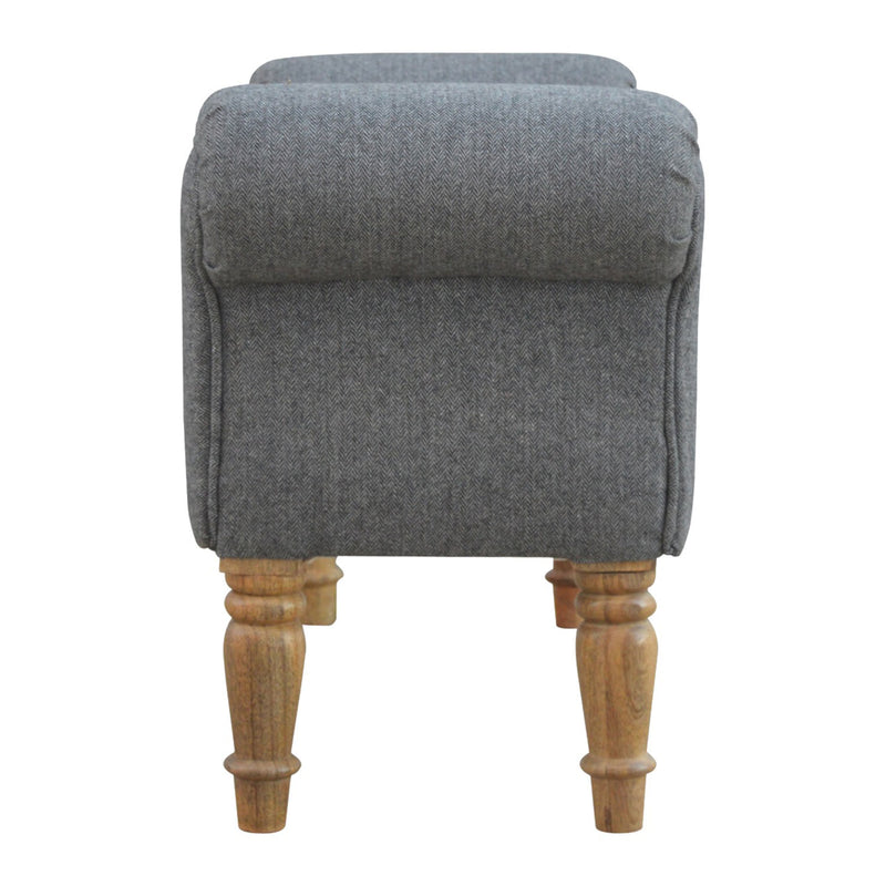 Carver Grey Tweed Fabric Bench by Lavishway | Benches & Storage Benches-22548
