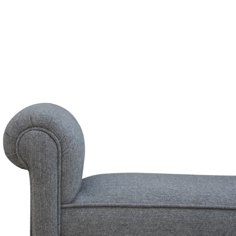 Carver Grey Tweed Fabric Bench by Lavishway | Benches & Storage Benches-22549