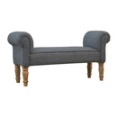 Carver Grey Tweed Fabric Bench by Lavishway | Benches & Storage Benches-22546