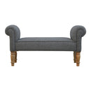 Carver Grey Tweed Fabric Bench by Lavishway | Benches & Storage Benches-22547