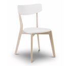 Casa White and Oak Wooden Dining Chair by Lavishway | Dining Chairs-20699