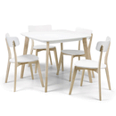 Casa White and Oak Wooden Dining Chair by Lavishway | Dining Chairs-20700