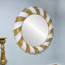 Champagne Gold White Twist Mirror by Lavishway | Wall Mirrors-25864