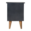 Charcoal 2 Drawers Black Bedside Table by Lavishway | Bedside Tables-22080
