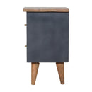 Charcoal 2 Drawers Black Bedside Table by Lavishway | Bedside Tables-22079