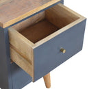 Charcoal 2 Drawers Black Bedside Table by Lavishway | Bedside Tables-22078