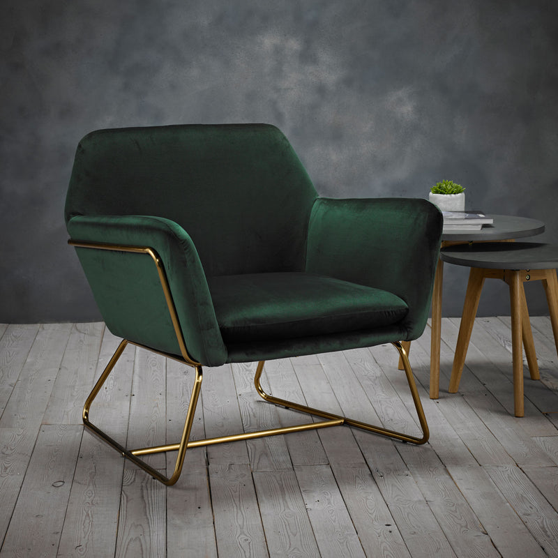 Charles Velvet Contemporary Armchair by Lavishway | Bedroom Chairs-35169