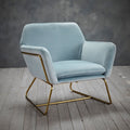 Charles Velvet Contemporary Armchair by Lavishway | Bedroom Chairs-35189