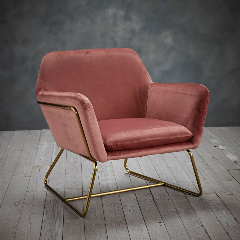 Charles Velvet Contemporary Armchair by Lavishway | Bedroom Chairs-35176