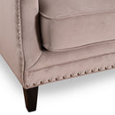 Chelsea Beige Velvet Studded 2 Seater Sofa by Lavishway | Velvet Sofa-51221