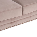 Chelsea Beige Velvet Studded 2 Seater Sofa by Lavishway | Velvet Sofa-51220