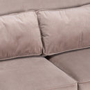 Chelsea Beige Velvet Studded 2 Seater Sofa by Lavishway | Velvet Sofa-51219