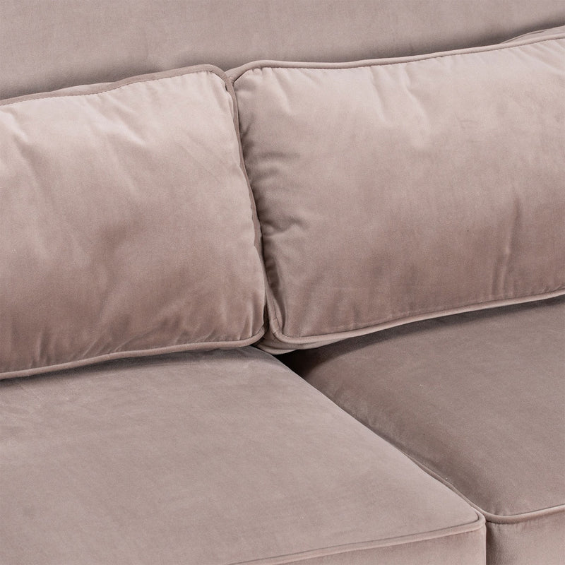 Chelsea Beige Velvet Studded 2 Seater Sofa by Lavishway | Velvet Sofa-51219