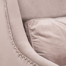 Chelsea Beige Velvet Studded Armchair by Lavishway | Velvet Sofa-51226