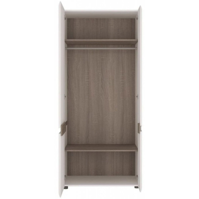 Chelsea White High Gloss & 2 Door Wardrobe by Lavishway | Wardrobe-45345