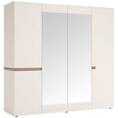Chelsea 4 Door with Mirror Wardrobe by Lavishway | Wardrobe-45335