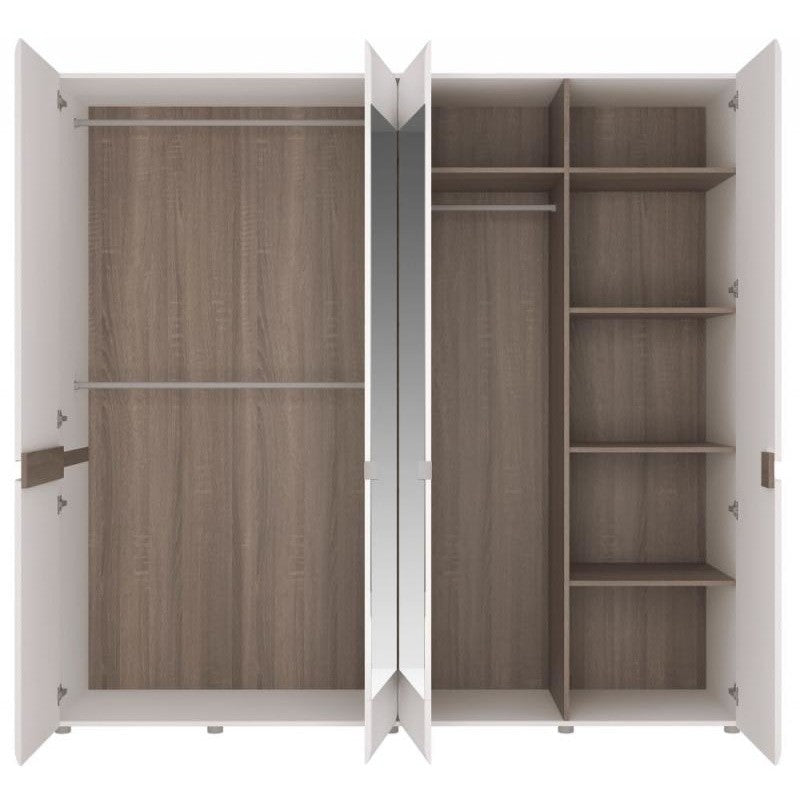 Chelsea 4 Door with Mirror Wardrobe by Lavishway | Wardrobe-45339