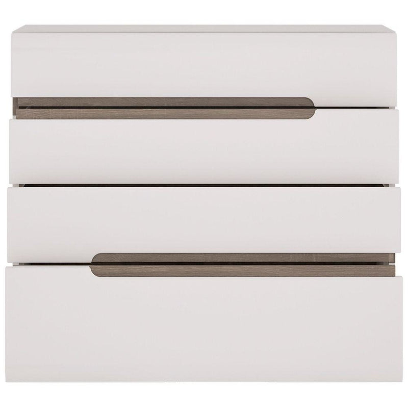 Chelsea 4 Drawer Chest With Truffle Oak Trim by Lavishway | Chest Of Drawers-45332