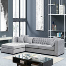 Chester Grey Velvet Corner Sofa by Lavishway | Velvet Sofa-25263