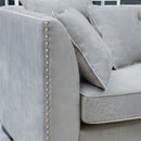 Chester Grey Velvet Corner Sofa by Lavishway | Velvet Sofa-25270