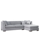 Chester Grey Velvet Corner Sofa by Lavishway | Velvet Sofa-25268