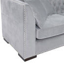 Chester Grey Velvet Corner Sofa by Lavishway | Velvet Sofa-25266