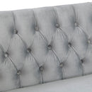Chester Grey Velvet Corner Sofa by Lavishway | Velvet Sofa-25277