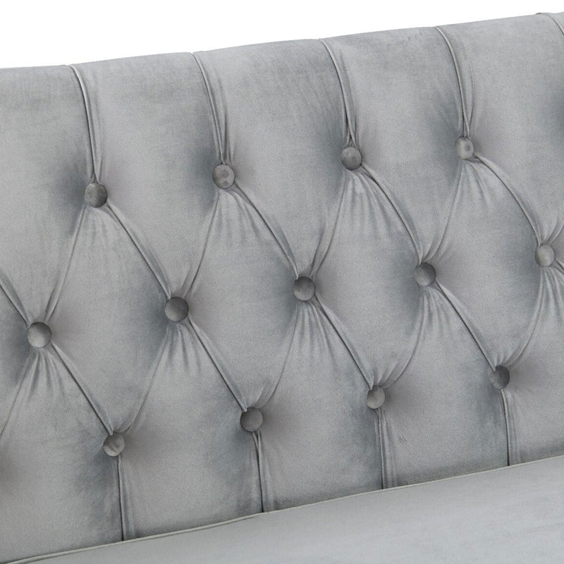 Chester Grey Velvet Corner Sofa by Lavishway | Velvet Sofa-25277