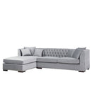 Chester Grey Velvet Corner Sofa by Lavishway | Velvet Sofa-25273