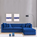 Chester Royal Blue Corner Sofa Suite by Lavishway | Velvet Sofa-24160