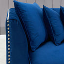 Chester Royal Blue Corner Sofa Suite by Lavishway | Velvet Sofa-24166