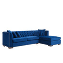 Chester Royal Blue Corner Sofa Suite by Lavishway | Velvet Sofa-24162