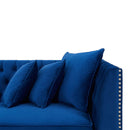 Chester Royal Blue Corner Sofa Suite by Lavishway | Velvet Sofa-24170