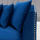Chester Royal Blue Corner Sofa Suite by Lavishway | Velvet Sofa-24168